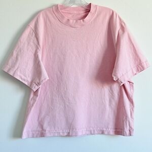 Abercrombie TShirt Women's Large Pink Soft A&F Essentials Crop Top Short Sleeve